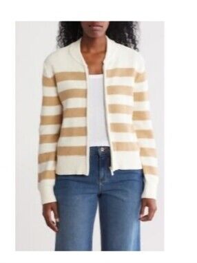 NWT Sanctuary Striped Zip-Front Sweater Cardigan